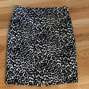 JCrew animal print pencil skirt